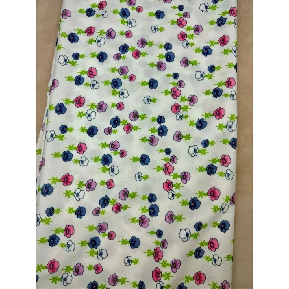 Vintage 1970s Fabric Flower Power 44x60” Mod MCM Groovy